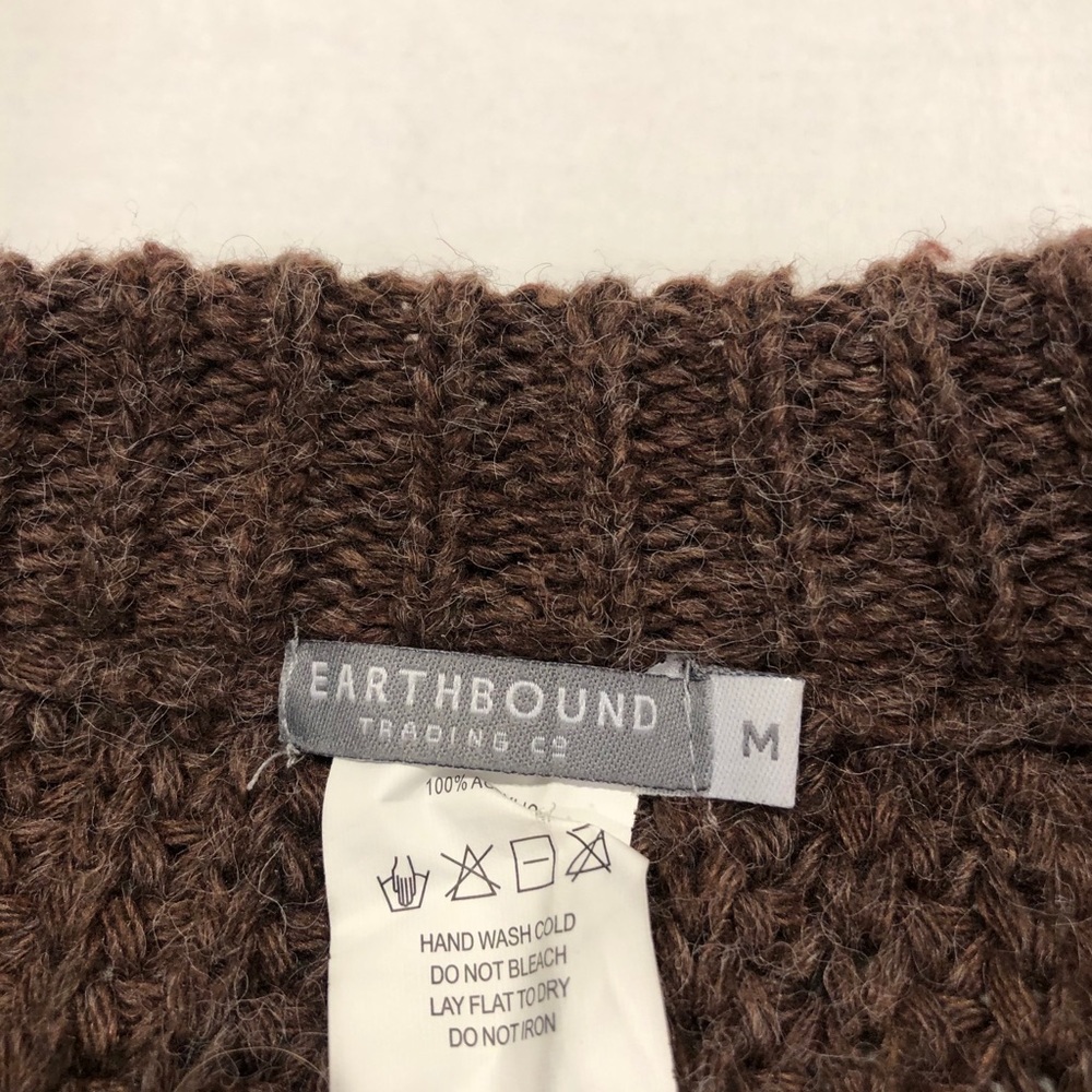 SOLD Earthbound Brown Chunky Cropped Sweater - Picture 2 of 2